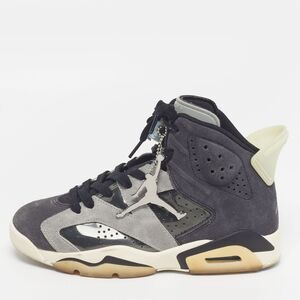Air Jordans Jordan 6 Retro Tech Chrome Size 37.5 Grey Suede And Pvc High Top